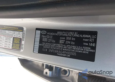 2023 Hyundai Elantra Sel из США, поврежденный, VIN 5NPLM4AG4PH103505